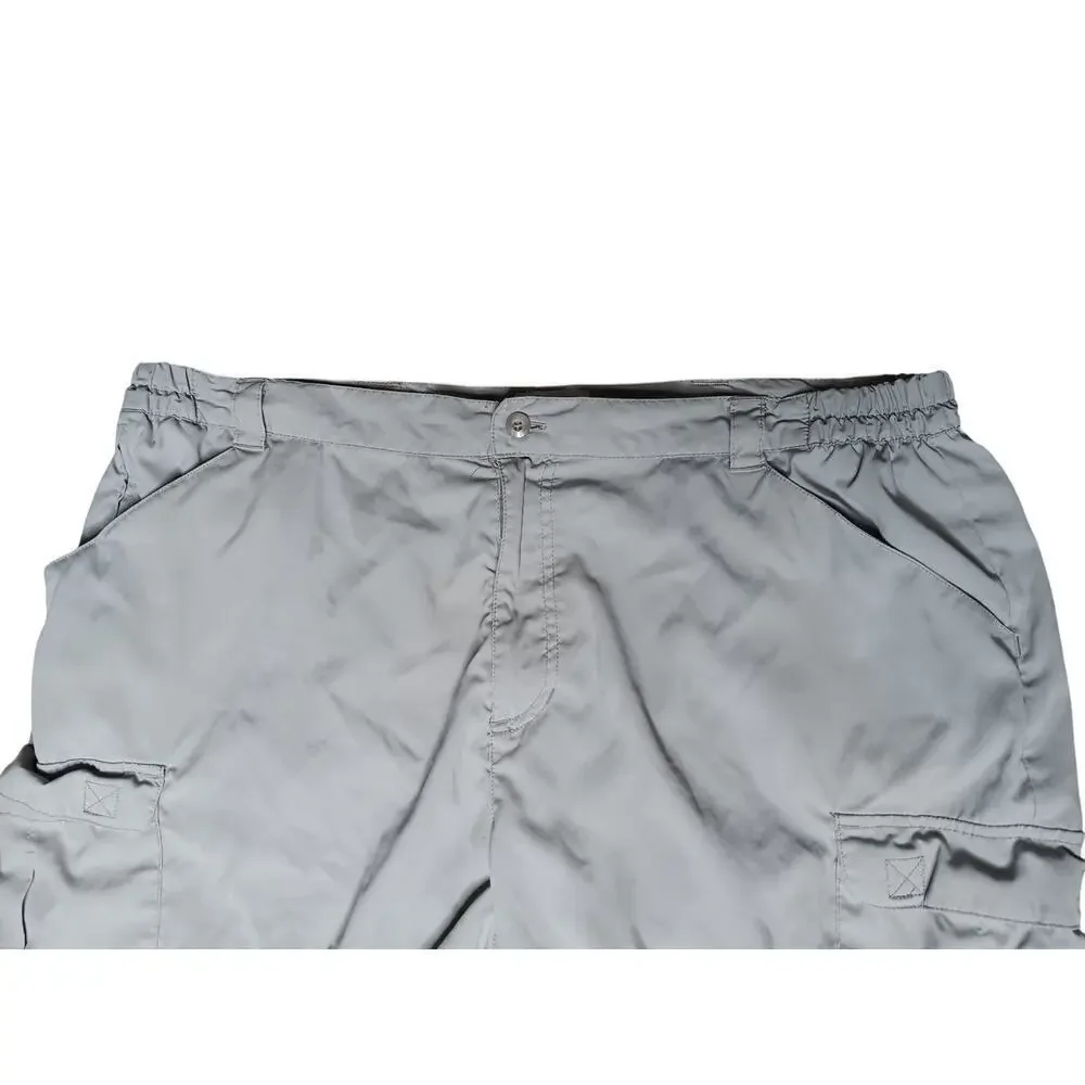L.L.Bean Men’s Cargo Hiking Shorts XL Regular Gray Nylon Elastic Waist Pockets